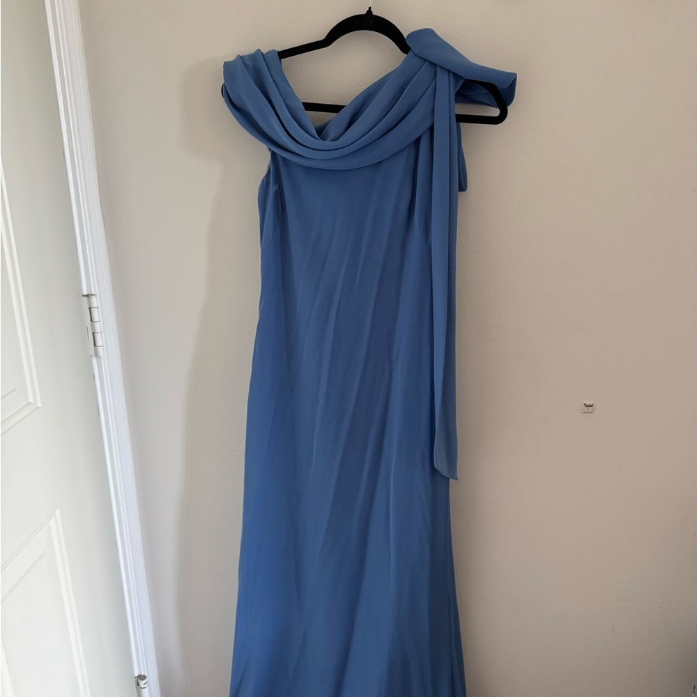 Tadashi Shoji Cassia Bow Shoulder Crepe Evening Gown